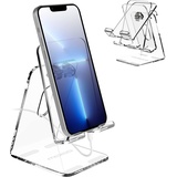 MoKo Tablet Ständer, 4-12,9" Acryl Tablet Halterung mit Mehrwinkel Verstellbarer Tisch Ständer, Kompatibel mit iPhone 16/Pro/Pro Max/Plus, iPad 10,2 10th, iPad Pro 11/12.9, iPad Pro 10,5/9,7, Klar