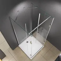 Buylando Buylando.shop 120x90x200cm U Form Duschkabine Hochwertiges Glas inkl. Duschtasse