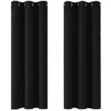 Deconovo Single Blackout Curtains Thermo-Verdunkelungsvorhänge für Schlafzimmer, Polyester, 140 x 260, 2