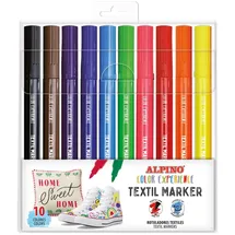 ALPiNO Textilfarbe Filzstifte 12 St. mehrfarbig