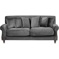 2-Sitzer Sofa Samtstoff grau EIKE