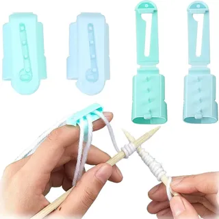 4 Stück Strickfingerhut Fadenführer, Stricken Zubehör, Häkelringe, Häkelringe Verstellbar, Crochet Ring, Fingerhut, Strickzubehör, Fingerhut Nähen für Häkelstrick Bastel Zubehör