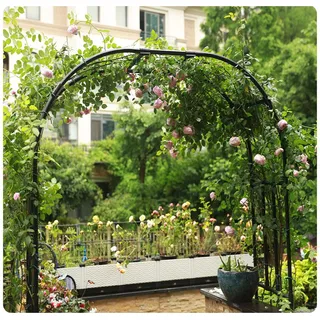 Kletterpflanzen Torbogen,Torbogen Pergola Zubehör für Blumengestell aus Eisen,Metall Rosenbogen Gartenbogen,für Verschiedene Kletterpflanzen,Garten Decoration,Verzierung(Size:40cm/1.3ft,Color:Schwarz)
