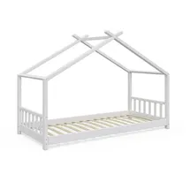 VitaliSpa Hausbett Design 90 x 200 cm Kiefer massiv weiß