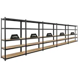 Proregal Mega Deal 5x Schwerlastregal Ragnar HxBxT 180 x 120 x 40 cm Fachlast 175 kg Schwarz Garagenregal Kellerregal Werkstattregal Steckregal