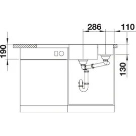 Blanco Axia III 6 S links felsgrau + Excenterbetätigung + InFino + Holzschneidbrett