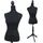 MCW Schneiderpuppe MCW-Q24, Schaufensterpuppe Torso weiblich, Schaumstoff, abnehmbarer Bezug, MVG-zertifiziert ~ schwarz