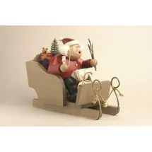 KWO Räuchermann Weihnachtsmann mit Schlitten 20 cm mehrfarbig