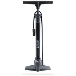 AARON AIR Standpumpe mit Manometer und Ball-Aufsatz, Schwarz