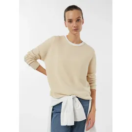 Comma, Longpullover Strukturierter Strickpullover Beige 34