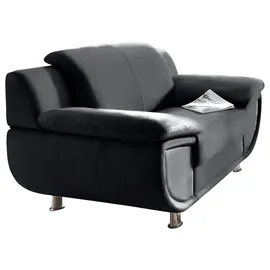 TRENDMANUFAKTUR Sessel Rondo Kunstleder 121 x 85 x 94 cm schwarz mit Federkern