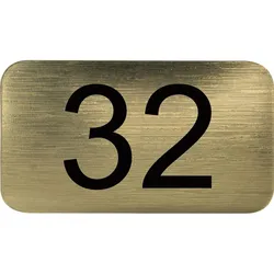 Nummernschild selbstklebend, 35 x 20 mm, Type 32, Kunststoff gold metallic