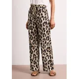 STREET ONE High Waist Wide Leg Hose mit Leo-Print Beige 38
