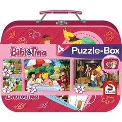 SCHMIDT SPIELE 56509 Kinderpuzzle-Box, 2 x 100, 2 x 150 Teile - Bibi & Tina