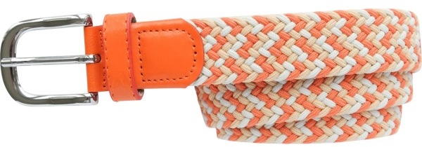 Alberto Gürtel Multicolor Braided orangeweiß - 95