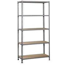 Proregal Schwerlastregal Big Muli HxBxT 200 x 120 x 50 cm 5 Fachböden Fachlast 200 kg Grau
