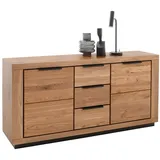 Lomadox Sideboard GIUSTINO-06, Eiche teilmassiv geölt, Massivholzfronten, 163cm breit braun