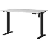 Germania Profi 3.0 höhenverstellbarer Schreibtisch lichtgrau rechteckig, T-Fuß-Gestell schwarz 120,0 x 80,0 cm