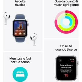 Apple Watch SE 2024 GPS 40 mm Aluminiumgehäuse Mitternacht, Sportarmband Mitternacht M/L