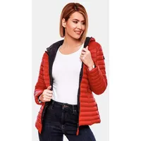 Marikoo Steppjacke Marikoo Asraa Damen Steppjacke B857 Übergangsjacke mit kontrastfarbendem Reißverschluss rot M (38)
