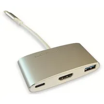 LC-POWER C Hub 4-Port Verteiler mit USB3.0 5Gbit s Mehrfachstecker,100W USB-C,HDMI 4K@60hz Splitter für MacBook, Desktop PC und mehr LC-HUB-C-Multi-4