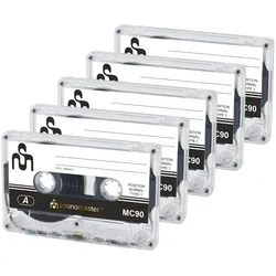 Soundmaster MC905P Leerkassetten Audiokassetten Kompaktkassetten 5er-Pack (IEC1-Normal 90 Minuten)