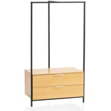 FineBuy Garderobe FineBuy Kleiderschrank Eiche 152 cm Schubläden Kleiderstange Flur