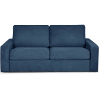 Konsimo 3-Sitzer MENTO Sofa 3 Personen, zeitloses Design, Dauerschlaf-Funktion mit Unterfederung und Matratze blau