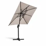 Oviala Business 360° drehbarer Ampelschirm, 2 x 3 m Taupe