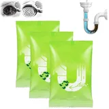 Leistungsstarkes Rohrbaggerpulver, Entferner für Abflussverstopfungen, Abflussreiniger und -desodorierer, Mehrzweck-Rohrreiniger für Küche, Bad und Toilette (3 Pcs)