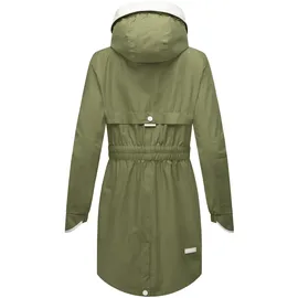 Navahoo Leichter Damen Übergangsmantel Langer Parka mit Kapuze Xankaa Dusty Olive Gr. XXL - XXL