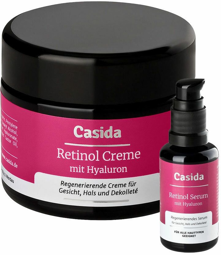 Casida® Retinol Serum+ Retinol Creme mit Hyaluron