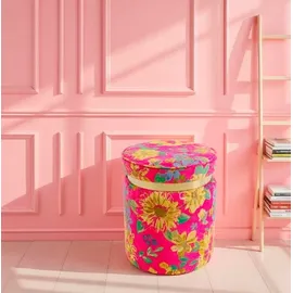 Kare Hocker Flower Fever Polyester 39 x 47 x 39 cm Pink
