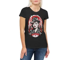 Urban Backwoods Print-Shirt Rockabella Beauty Damen T-Shirt Tattoo Rockabilly Art Artist Fifties (1-tlg) 50s Girl Pin Up schwarz XL