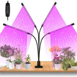Jopassy Pflanzenlampe LED, 40W Pflanzenleuchte,4 Köpfe Grow Light, Vollspektrum Wachstumslampe mit Zeitschaltuhr für Zimmerpflanzen Gemüse Gartenarbeit Bonsais
