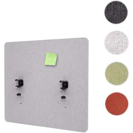 Mendler Akustik-Tischtrennwand HWC-G75, Büro-Sichtschutz Schreibtisch Pinnwand, doppelwandig Stoff/Textil ~ 65x60cm grau