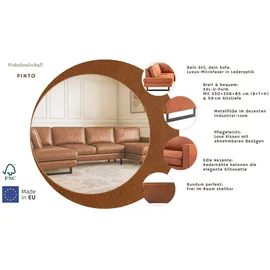 Home Affaire Wohnlandschaft HOME AFFAIRE "Pinto, 350 cm, U-Form, XXL, mit Ottomanen", braun (cognac), B:350cm H:85cm T:206cm, Luxus-Microfaser in Lederoptik (100% Polyester);Cord (92% Polyester, 8% Polyamide), Sofas, Wohnlandschaft, Cord, Chenille, Lederoptik, mit