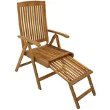 DEGAMO Klappessel Relaxsessel Maracana mit ausziehbarem Fußteil, klappbar, verstellbar und ausziehbar Akazienholz braun geölt, Outdoor