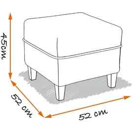 Supellex Ohrensessel Sofia Webstoff 92 x 68 x 95 cm Gelb mit Hocker