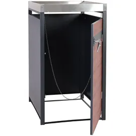 Mendler Mülltonnenverkleidung HWC-J82 1er anthrazit