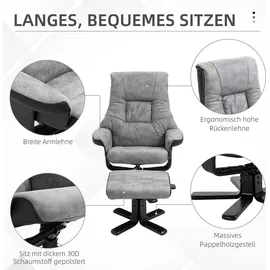 Homcom Relaxsessel mit Hocker Mikrofaser 100 x 100 x 100 cm