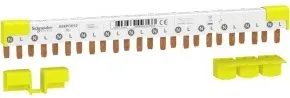 Schneider Electric A9XPC612 Acti9 Phasenschiene Stift, 1P+N, 9mm-Stift-Abstand, 80A, 12 Module, 4-Endkappen