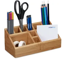 Relaxdays Schreibtisch-Organizer Braun 10 Fächer 23,0 x 10,0 x 10,0 cm