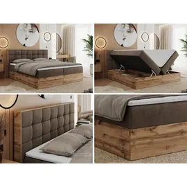MKS Meble Boxspringbett 160 x 200 cm H4 Braun