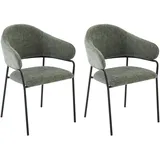 byLIVING Stuhl 2er-Set ¦ grün ¦ Maße cm B: 60 H: 86