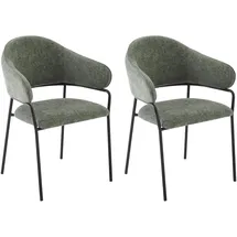 byLIVING Stuhl 2er-Set ¦ grün ¦ Maße cm B: 60 H: 86