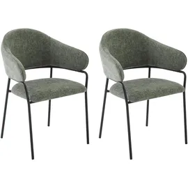 byLIVING Stuhl 2er-Set ¦ grün ¦ Maße cm B: 60 H: 86