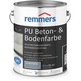 Remmers PU Beton- und Bodenfarbe, silbergrau, seidenmatt, 5 Liter, Betonfarbe, für Beton/Estrich/Zementfaserplatten, belastbar und chemikalienbeständig