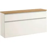 VOSS MÖBEL Salea 120 x 61 x 31 cm weiß / silber lackiert mit 1 Schublade