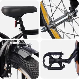 vidaXL Kinderfahrrad 18 Zoll schwarz